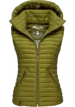 Стеганый жилет Наваху "Шадаа", стильный женский жилет без рукавов с капюшоном Navahoo, зеленый