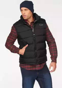 Стеганый жилет Polarino с карманами на молнии и внутренним карманом, черный