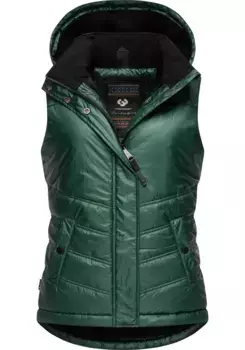 Стеганый жилет Ragwear "Hesty Bling", стильный уличный жилет со съемным капюшоном, зеленый