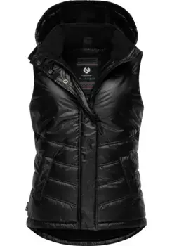 Стеганый жилет Ragwear "Hesty Bling", стильный уличный жилет со съемным капюшоном, черный