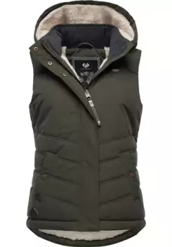 Стеганый жилет Ragwear "Hesty", стильный уличный жилет со съемным капюшоном, зеленый