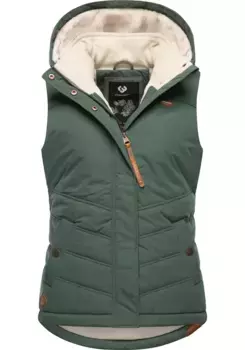 Стеганый жилет Ragwear "Hesty", стильный уличный жилет со съемным капюшоном, зеленый