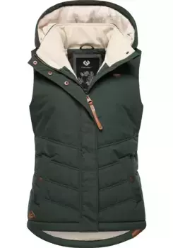 Стеганый жилет Ragwear "Hesty", стильный уличный жилет со съемным капюшоном, зеленый