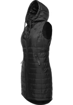 Стеганый жилет Ragwear "Lucinda Vest Long", стеганый длинный жилет на подкладке с капюшоном, черный