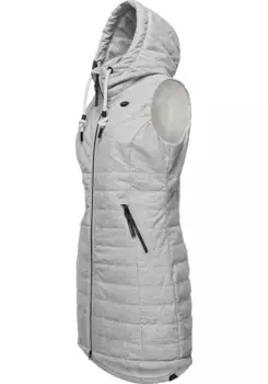 Стеганый жилет Ragwear "Lucinda Vest Long", стеганый длинный жилет на подкладке с капюшоном, белый