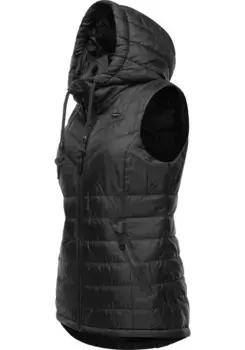 Стеганый жилет Ragwear "Lucinda Vest", женский жилет на мягкой подкладке с капюшоном, черный