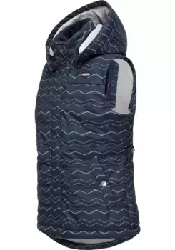 Стеганый жилет Ragwear "Marrin Chevron", спортивный жилет для отдыха на природе со съемным капюшоном, синий