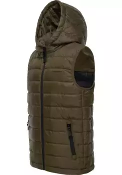 Стеганый жилет Ragwear "Семми", спортивный стеганый уличный жилет с капюшоном для мальчиков, зеленый