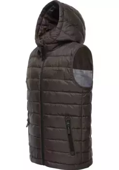 Стеганый жилет Ragwear "Семми", спортивный стеганый уличный жилет с капюшоном для мальчиков, коричневый