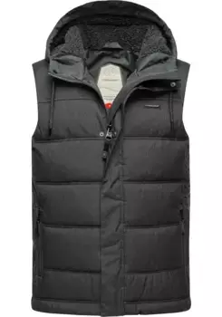 Стеганый жилет Ragwear "Сето", классная мужская ветровка, уличная куртка с капюшоном, черный