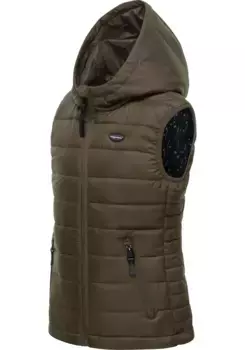 Стеганый жилет Ragwear "Сима", спортивный жилет для отдыха на природе с капюшоном, зеленый