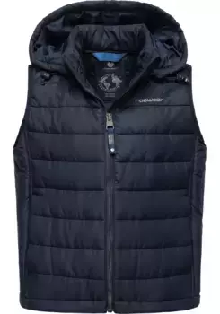 Стеганый жилет Ragwear "Vitek", спортивный жилет для отдыха на открытом воздухе со съемным капюшоном, цвет морской волны