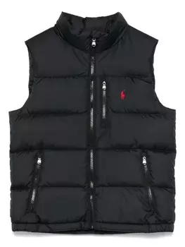 Стеганый жилет Ralph Lauren Kids, черный