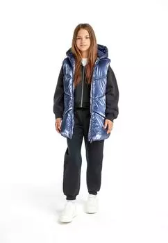 Стеганый жилет с эффектом металлик Minoti, синий