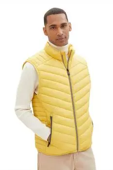 Стеганый жилет с боковыми карманами Tom Tailor, желтый