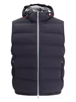 Стеганый жилет с капюшоном Brunello Cucinelli, синий
