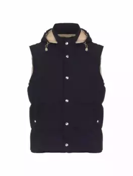 Стеганый жилет с капюшоном Eleventy, синий