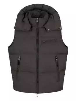 Стеганый жилет с капюшоном EMPORIO ARMANI, черный