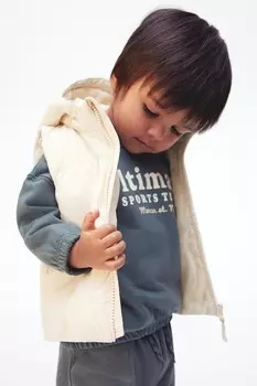 Стеганый жилет с капюшоном H&M, бежевый