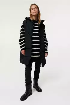 Стеганый жилет с капюшоном H&M, черный