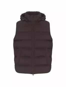 Стеганый жилет с капюшоном Herno, коричневый