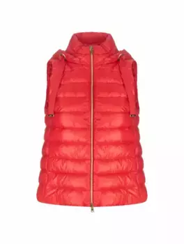 Стеганый жилет с капюшоном Herno, красный