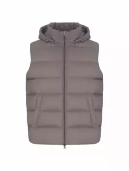 Стеганый жилет с капюшоном Herno, серый