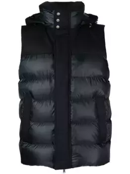 Стеганый жилет с капюшоном Herno, синий