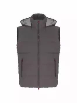 Стеганый жилет с капюшоном Kiton, серый