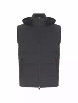 Стеганый жилет с капюшоном Kiton, зелёный