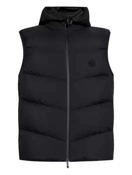Стеганый жилет с капюшоном Moncler, черный