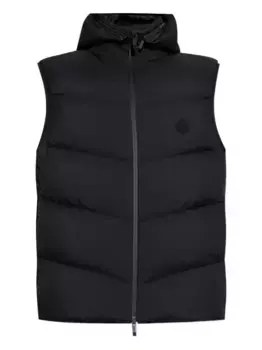 Стеганый жилет с капюшоном MONCLER, черный