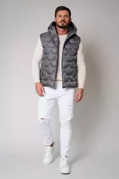 Стеганый жилет с капюшоном Ufit, серый