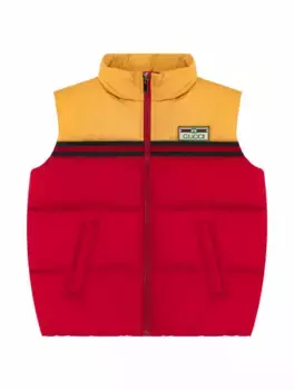 Стеганый жилет с лентой Web Gucci, мультиколор