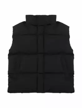 Стеганый жилет с логотипом MM6 MAISON MARGIELA, черный