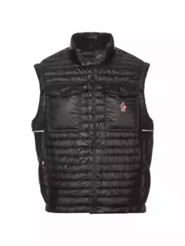 Стеганый жилет с логотипом Moncler, черный