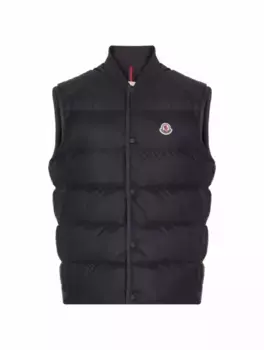 Стеганый жилет с логотипом Moncler, тёмно-синий