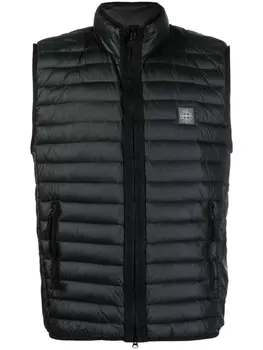 Стеганый жилет с нашивкой Compass Stone Island, черный