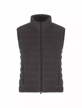 Стеганый жилет с пайетками Brunello Cucinelli, серый