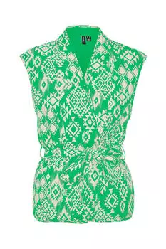 Стеганый жилет с племенным принтом Vero Moda, зеленый