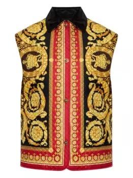 Стеганый жилет с принтом в стиле барокко VERSACE, мультиколор