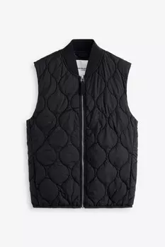 Стеганый жилет с узором «лук» Jack & Jones, черный
