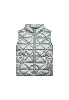 Стеганый жилет с воротником-воронкой Minoti, серебро