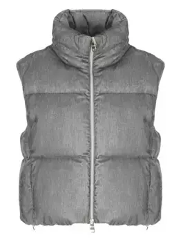 Стеганый жилет с высоким воротником Herno, серый