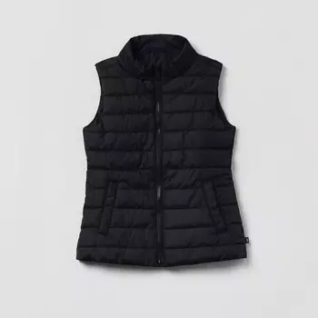 Стеганый жилет с застежкой-молнией Gap, черный