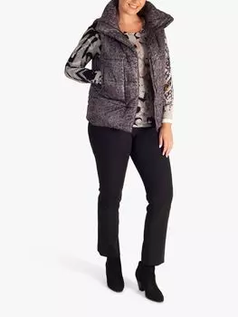 Стеганый жилет с животным принтом chesca, коричневый/серый