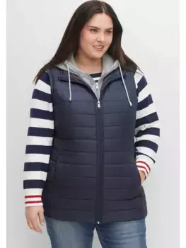 Стеганый жилет Sheego "большие размеры", в образе 2-в-1, с потовой вставкой, синий