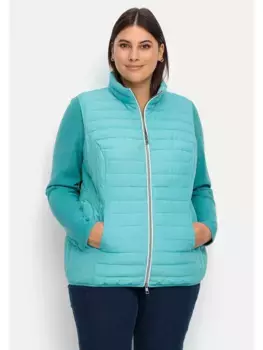 Стеганый жилет Sheego "больших размеров" на двусторонней молнии, цвет Aqua