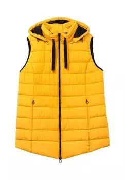 Стеганый жилет со съемным капюшоном Sheego, охра