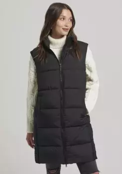 Стеганый жилет Superdry "STUDIOS LONGLINE QUILTED GILET", черный